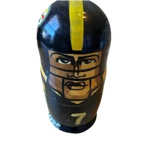 Pittsburgh Steelers NFL Roethlisberger Sport Hand Painted Wooden Nesting Doll
